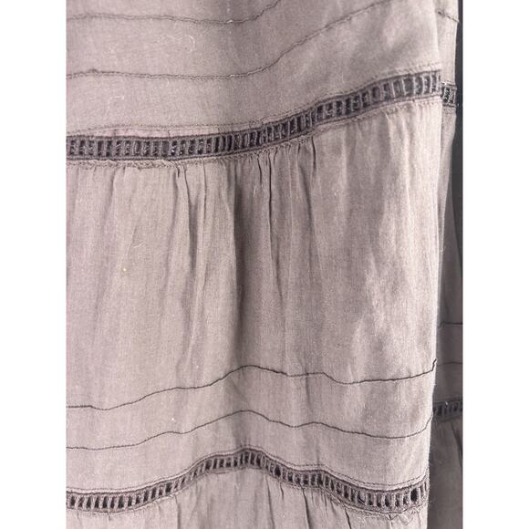 Y2K Cariloha Brown Midi Maxi Skirt Ruffle Tiered Boho Fairy Forest Large Sheer - Picture 4 of 13